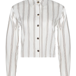 Striped shirt with buttons on a white background