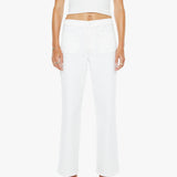 Person wearing a white sleeveless top and pants on a white background