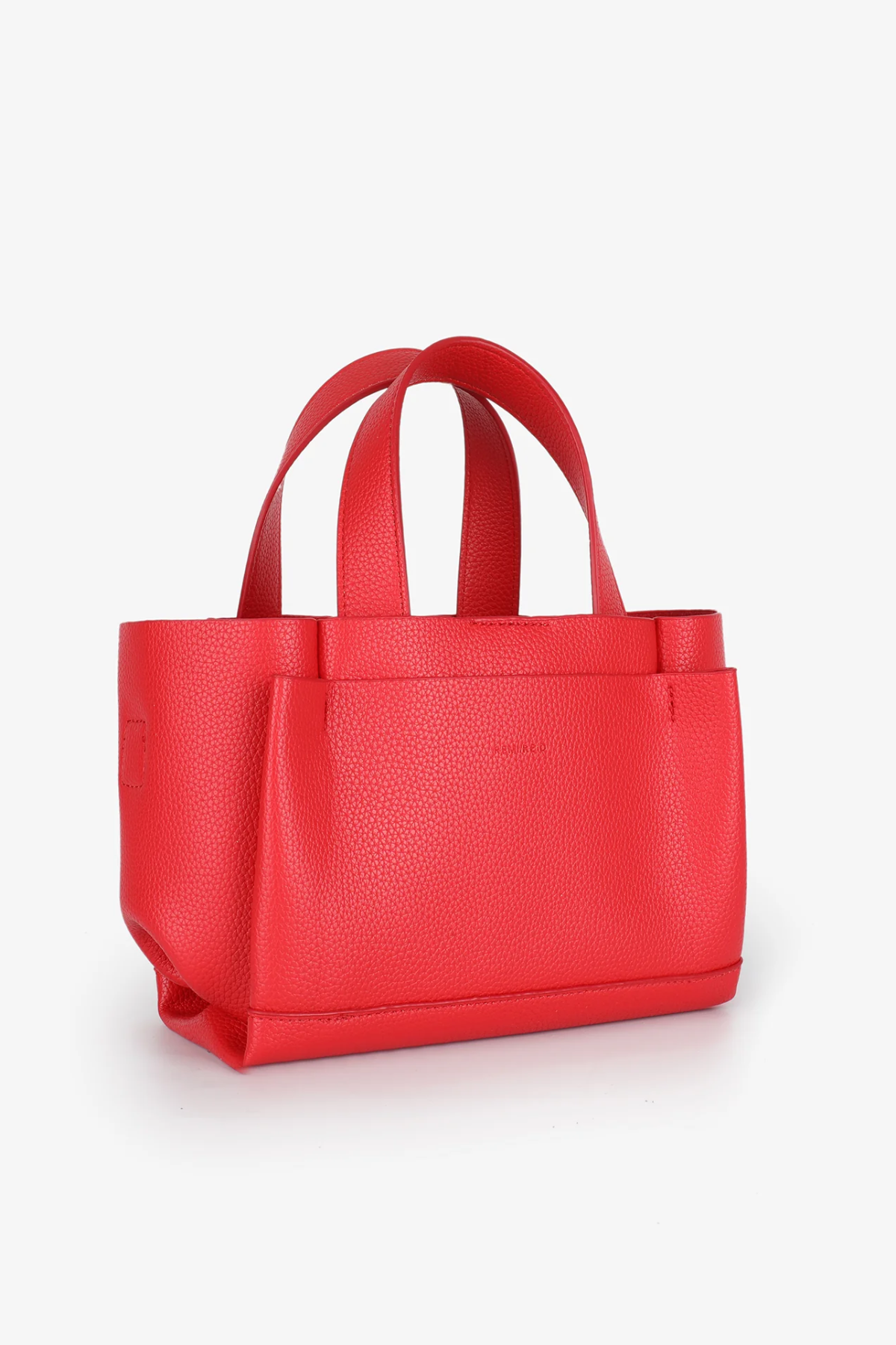 Red handbag on a white background