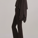 Women's dark-wash high-rise cropped bootcut jeans featuring a streamlined fit through the hip and thigh.