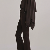 Women's dark-wash high-rise cropped bootcut jeans featuring a streamlined fit through the hip and thigh.