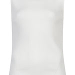 white ribbed sleeveless top on white background 