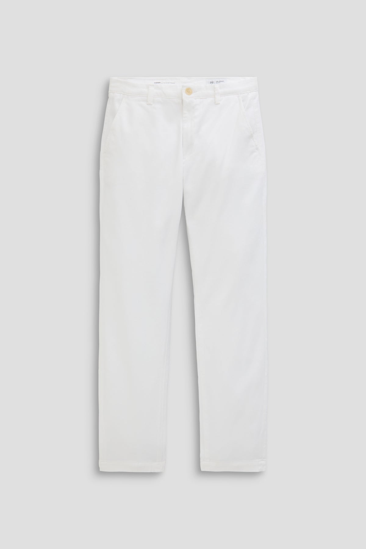 White pants on a light gray background