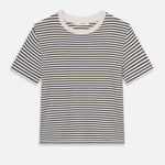 Striped short-sleeve baby tee with a fitted silhouette