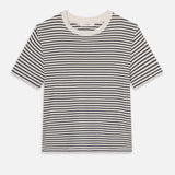 Striped short-sleeve baby tee with a fitted silhouette