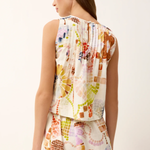 back of woman printed set on white background 