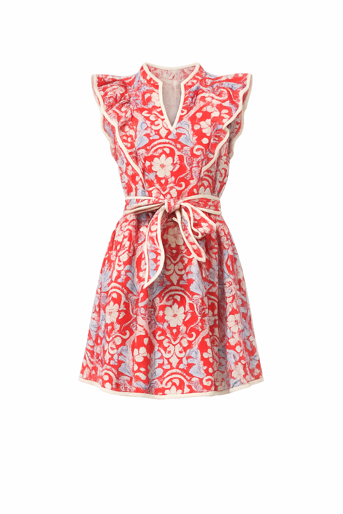 floral mini dress on white background 