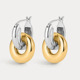 Two-Tone Chain Link Huggies