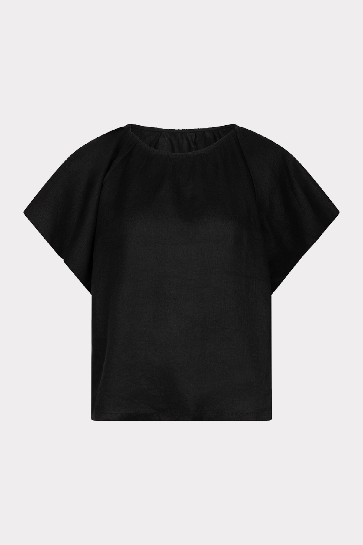 Black t-shirt on a light gray background
