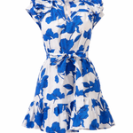 Blue floral dress on a white background