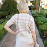 Plaid Short Sleeve Sweater