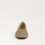 Beige woven shoe on a white background