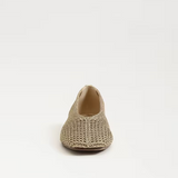 Beige woven shoe on a white background