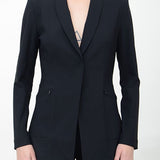 Tech Stretch Shawl Collar Blazer with Utility Zip Pocket