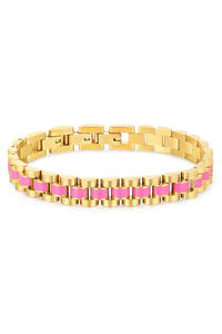 Timepiece Bracelet-Hot Pink/Gold