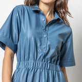 Elastic Waist Short Sleeve Dress