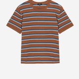 Striped t-shirt on a white background.