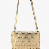 Lindy Clutch Woven Large - High Shine Gold