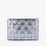 Lindy Clutch Woven - Large - Metallic Silver