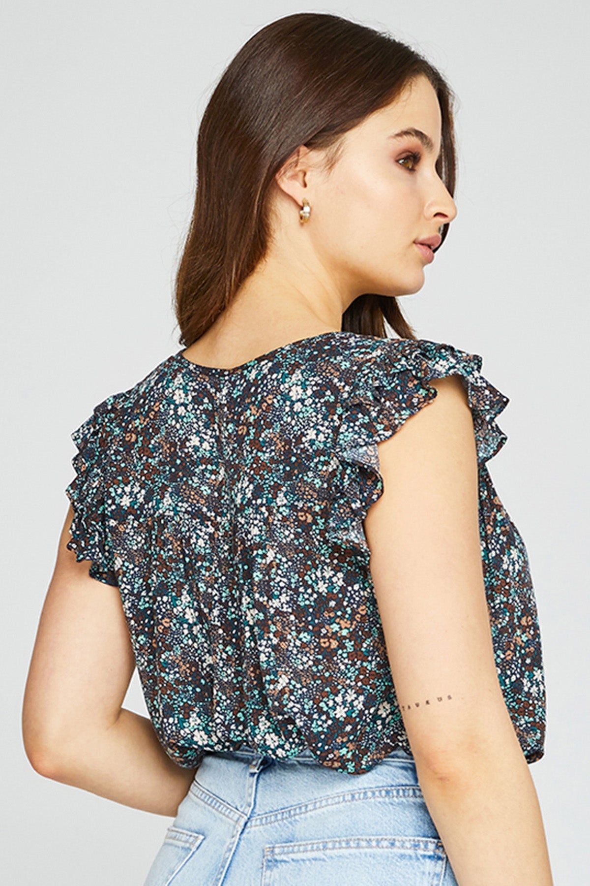 Giselle Printed Top - Midnight Ditsy