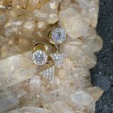 Circle Triangle Earrings - 14k Gold Vermeil