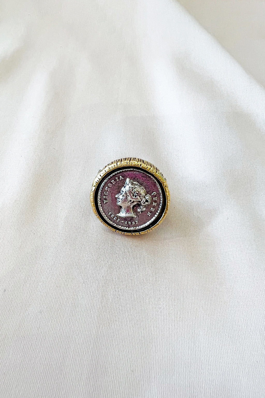 Adjustable Two-Tone Coin Ring