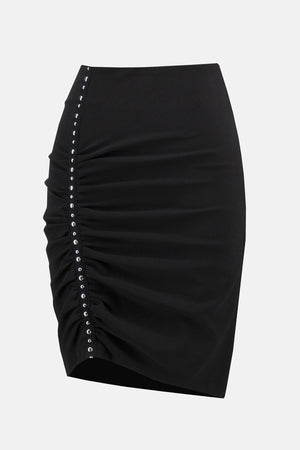 Ruched Skirt-Black