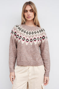 Fair Isle Crew Sweater- Hazel