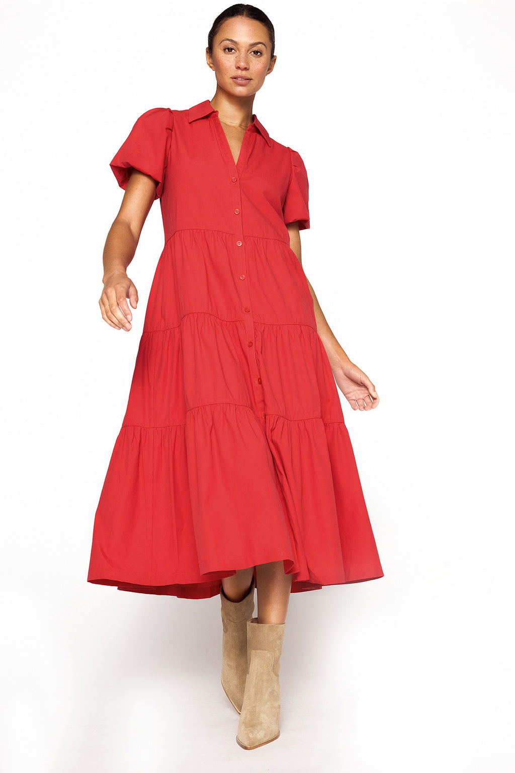 Havana Dress - Carmine Red