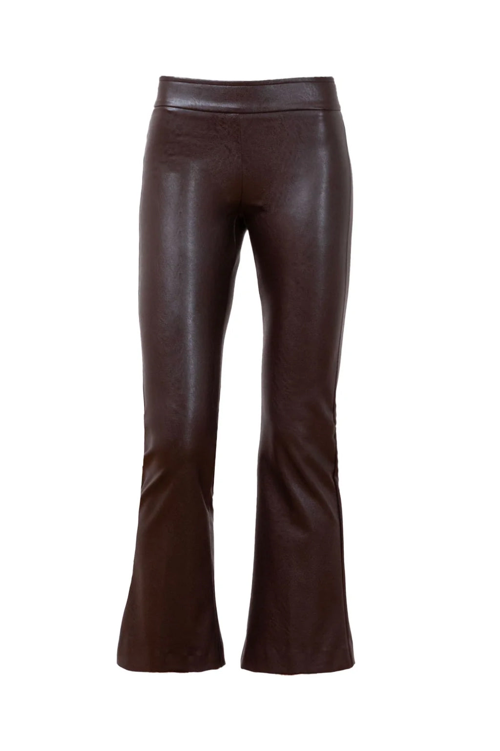Leo Crop Flare- Brown Leather