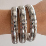 Flex Snake Chain Bracelet Set - Silver