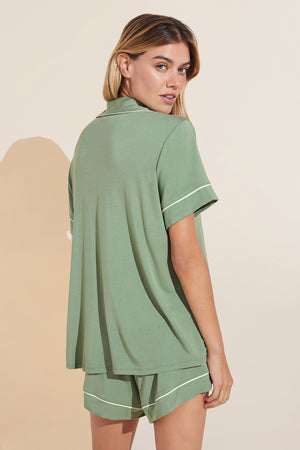 Gisele - The Tencel Modal Relaxed PJ Set- Mineral Green/Ivory