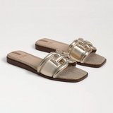 Irina Slide Sandals - Gold Leaf