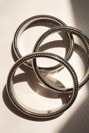 Flex Snake Chain Bracelet Set - Silver