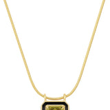 Bezel Pendant Necklace- Black/Gold