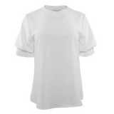 Dione Pleated Neck Short Sleeve Top