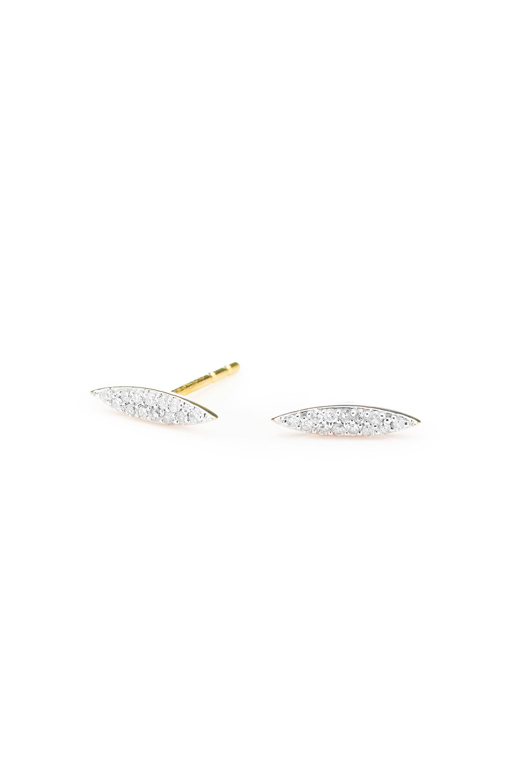 Pave Marquise Post Earrings