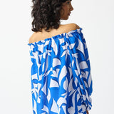 Georgette Abstract Print Off-the-Shoulder Top