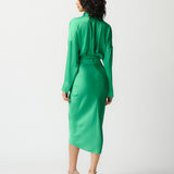 Button Down/Tie Front Dress- Island Green