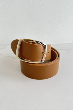 Tan Belt with Gold Buckle