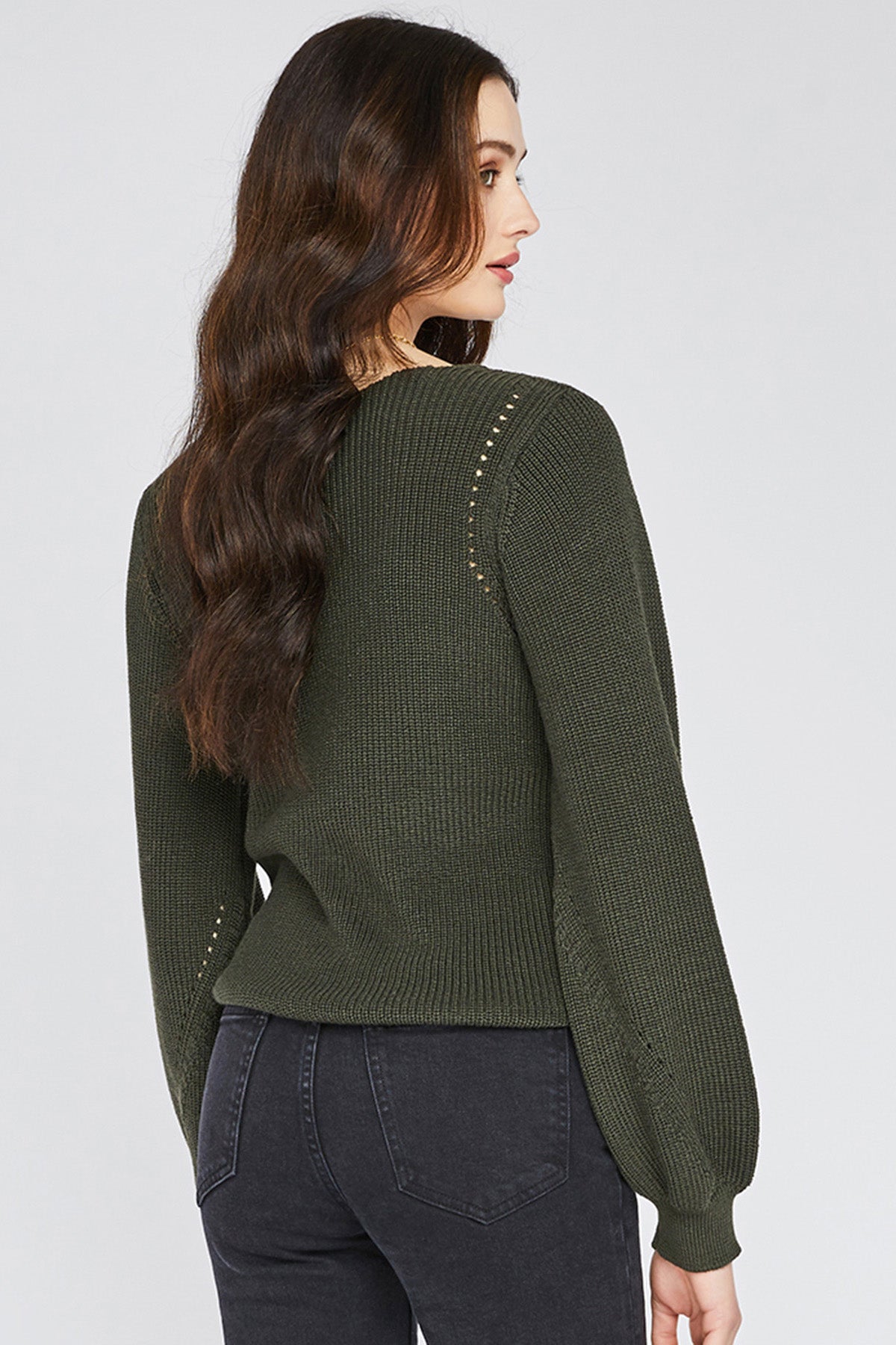 Hailey V-neck Sweater - Olive