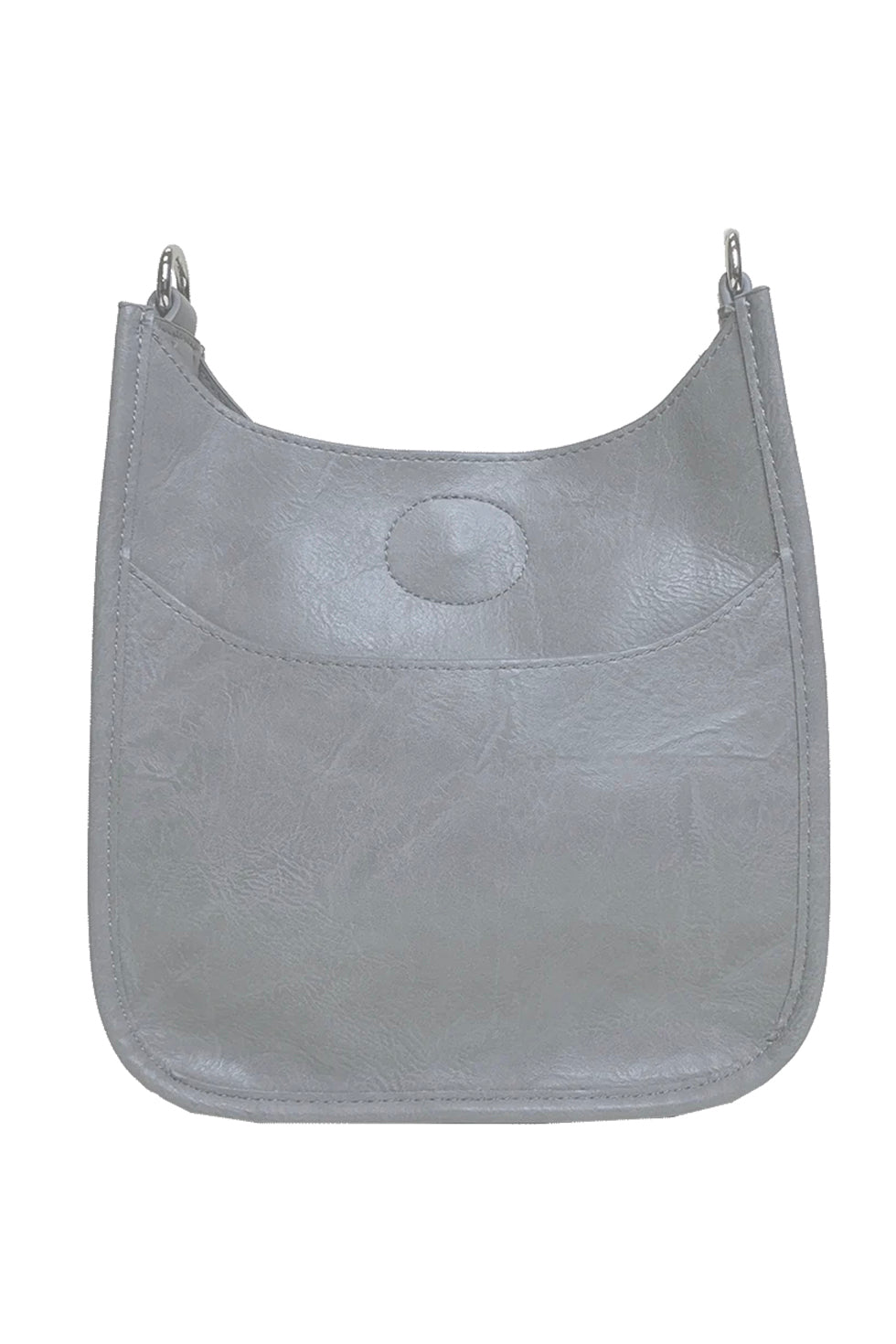 Ahdorned Grey Vegan Leather Crossbody Messenger Bag