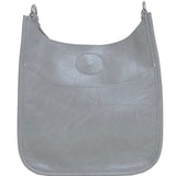 Classic Faux Leather Messenger - Grey