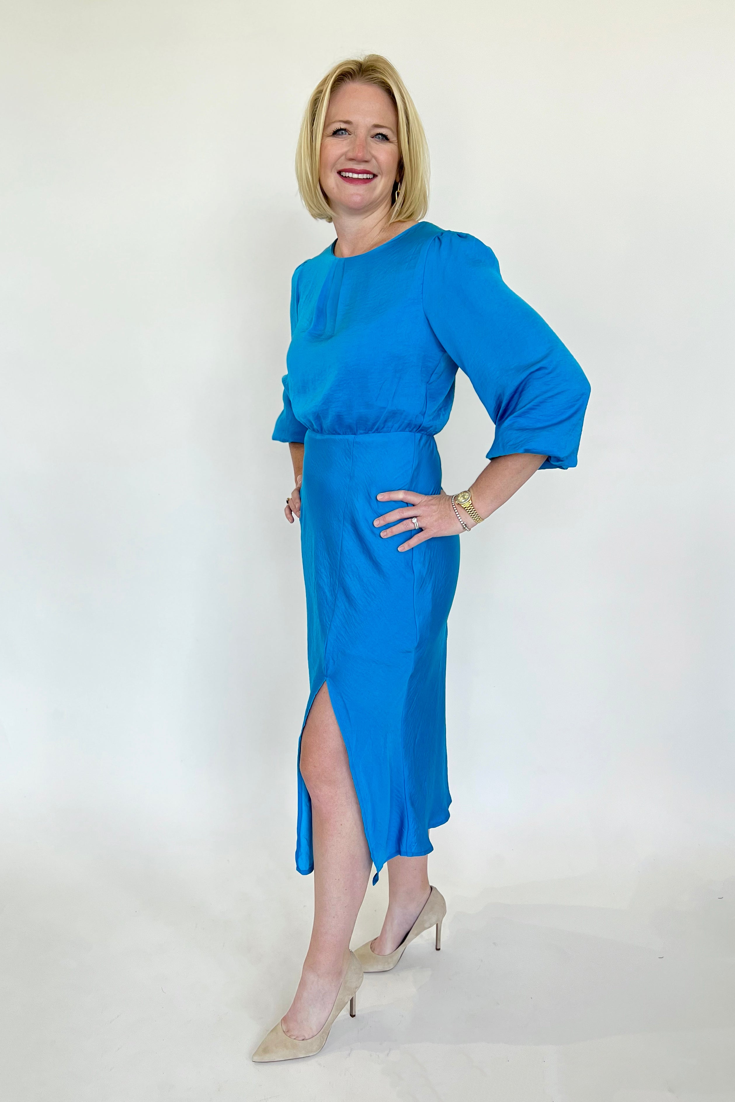 Azure Blue Midi Dress