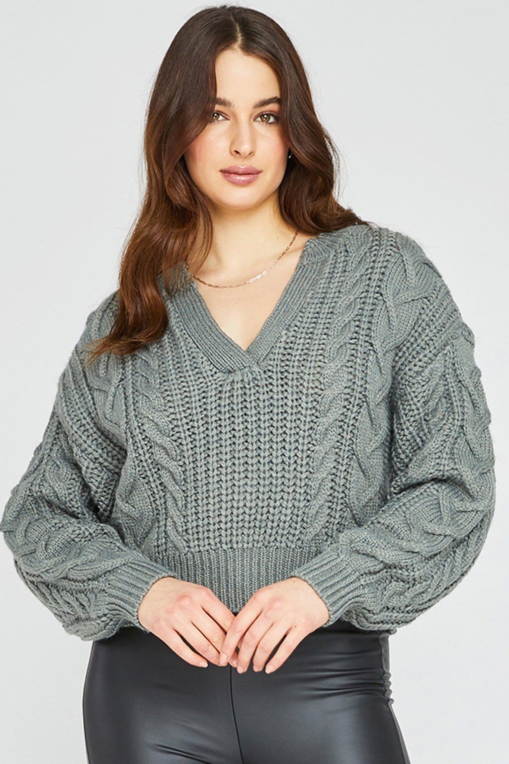 Sloane V-neck Sweater - Sage