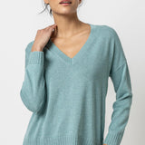 Easy Back Seam V-Neck Sweater