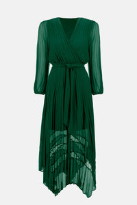 Pleated Dress- True Emerald