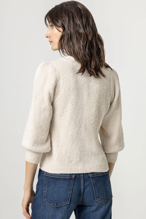 3/4 Puff Sleeve Sweater-Salt