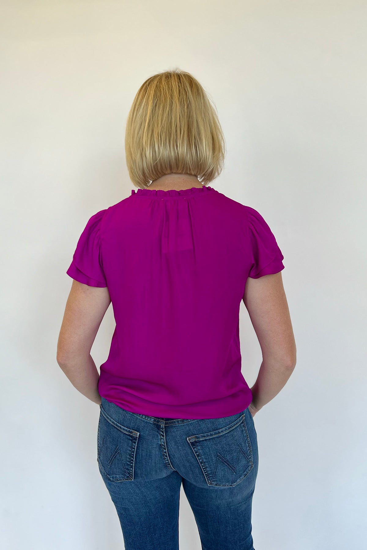Orchid Short Sleeved Silky Top