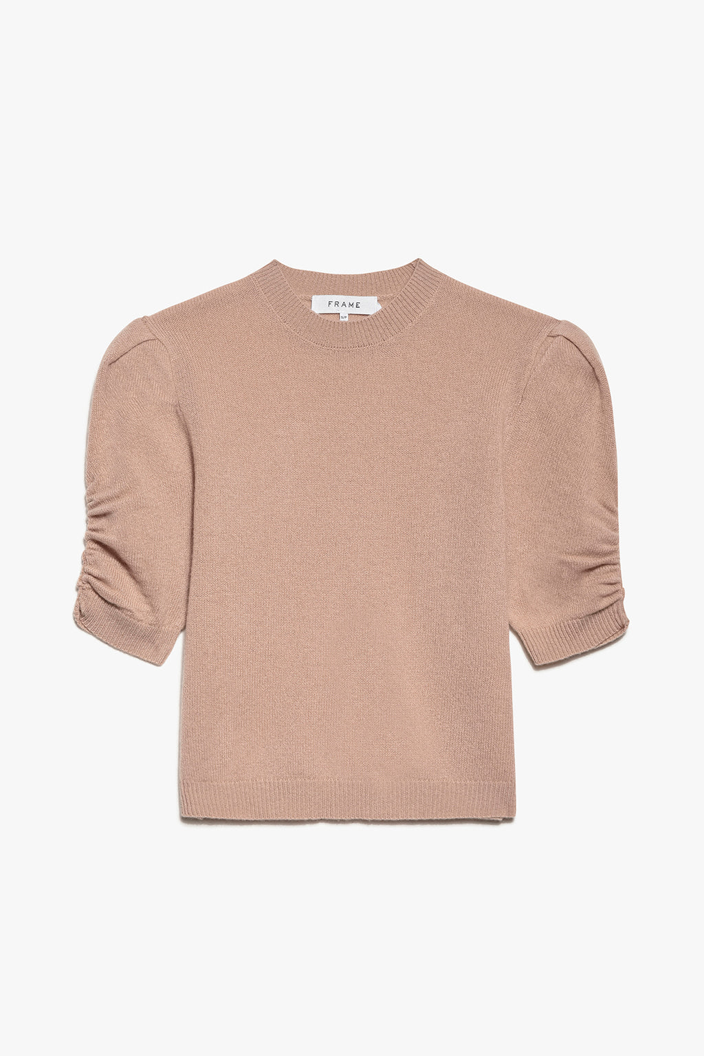 Ruched Sleeve Cashmere Sweater- Blush